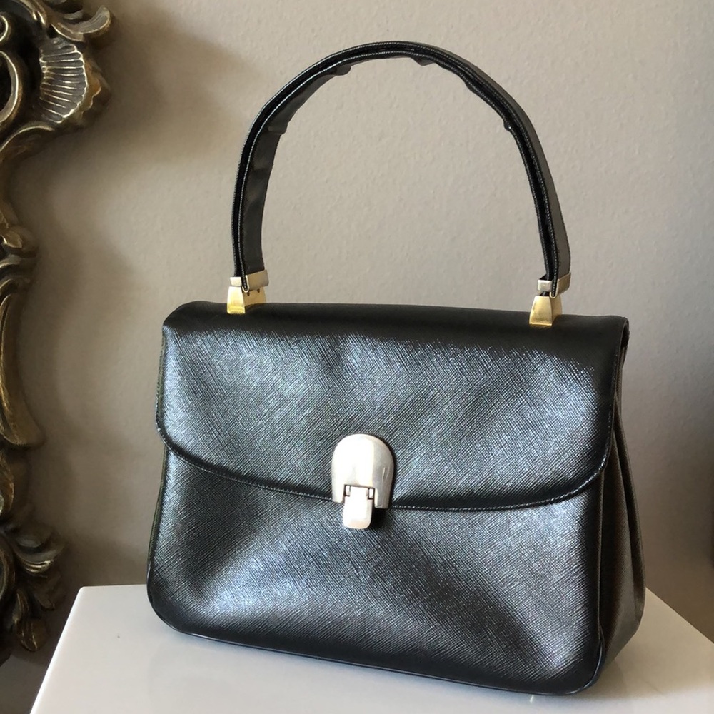 KORET Vintage Saffiano Leather Bag Top Holder
